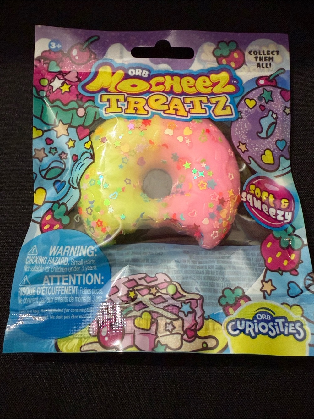 ORB Mochi Cheez Treatz Donut Squishy Toy - Pink & Yellow